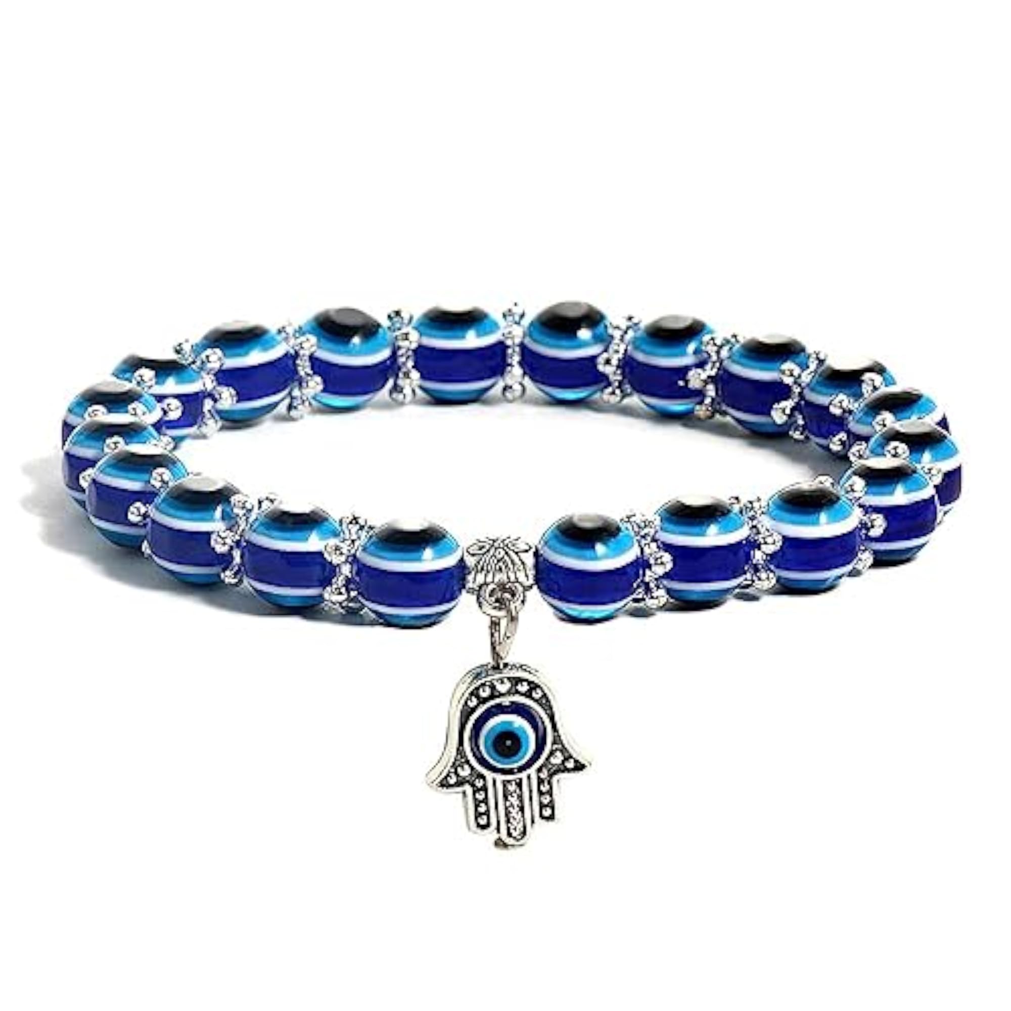 Crystal Jewellery Evil Eye Stretchable Beads Charms Bracelet